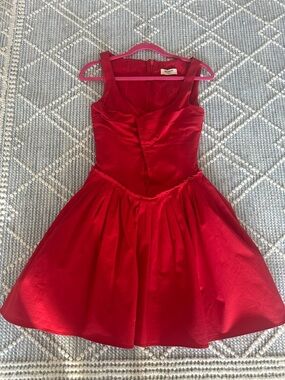 House of CB Scarlet Pleated Mini Dress Red